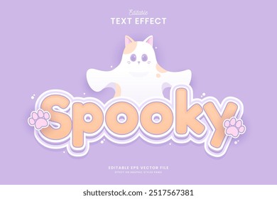 decorative scary ghost cat editable text effect design