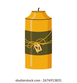 Vela de hierba perfumada decorativa con cinta y etiqueta