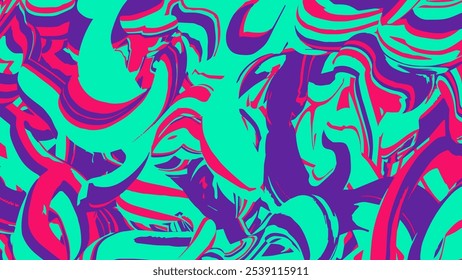 Decorative screensaver with mixing paint. Vector abstract colorful background