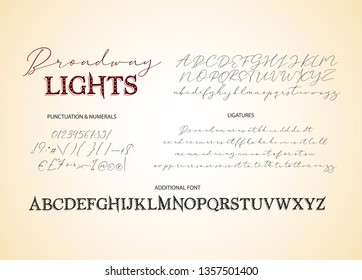 Decorative script duo font. Serif and script. Alphabet vector calligraphy signs. Letter vector set. Hand drawn typography typeset.