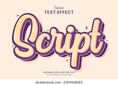 diseño vectorial de efecto de texto modificable de script decorativo