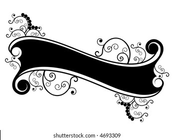 decorative scroll banner vector