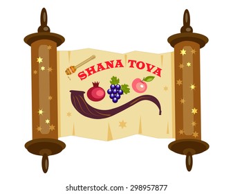 decorative scroll,shana tova.