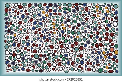 Decorative sea background with different stones