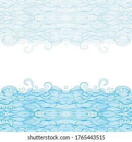 Fondo marino decorativo. Ilustración del vector