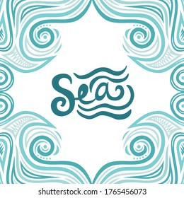 Decorative sea background. Vector illustration