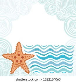 Decorative sea background. Vector illustration