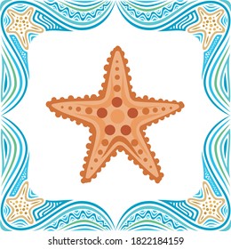 Decorative sea background. Vector illustration
