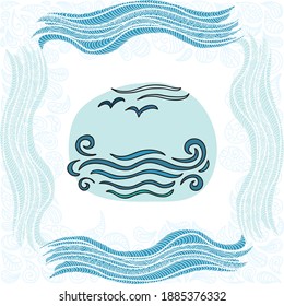 Decorative sea background. Vector illustration