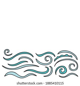 Decorative sea background. Vector illustration