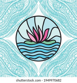Decorative sea background. Vector illustration