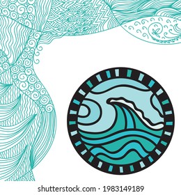 Decorative sea background. Vector illustration