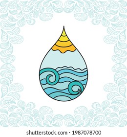 Decorative sea background. Vector illustration