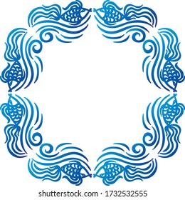 Decorative sea frame of fishes. Vector illustration