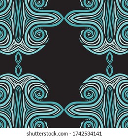 Decorative sea frame. Vector illustration