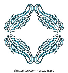Marco marino decorativo. Ilustración del vector