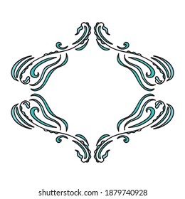 Decorative sea frame. Vector illustration