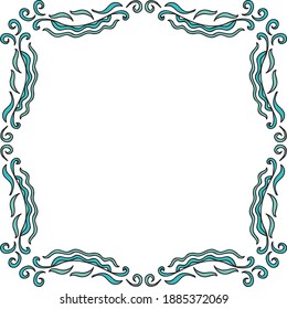 Decorative sea frame. Vector illustration
