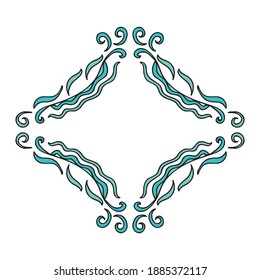 Decorative sea frame. Vector illustration