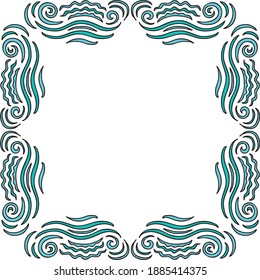 Decorative sea frame. Vector illustration