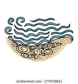 Decorative sea pattern. Vector illustration