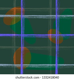 Decorative seamless abstract pattern with shapes and lines.