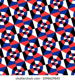 Decorative seamless background based on pure color geometric pattern, for your wallpaper, fabric, wrapping paper, packaging. Vector illustration