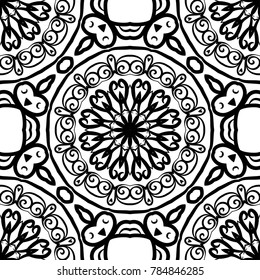 decorative seamless background with floral design. vector illustration