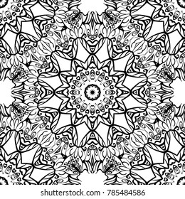 decorative seamless background with floral design. vector illustration