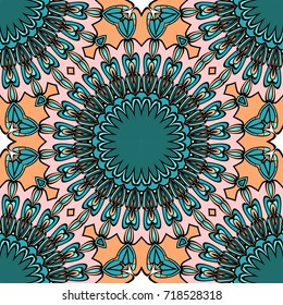 decorative seamless background with floral theme. vector illustration