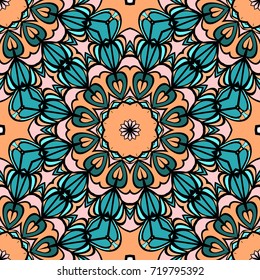 decorative seamless background with floral theme. vector illustration