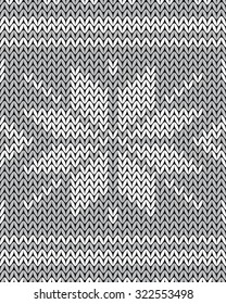 Decorative seamless background with knitted Christmas ornaments 