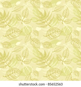 Decorative seamless background pattern; wallpaper with leaves