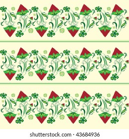 Decorative seamless background with strawberries