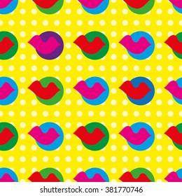 Decorative seamless background in style pop art. Print. Cloth design, wallpaper.