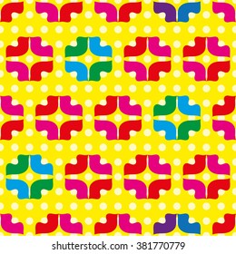 Decorative seamless background in style pop art. Print. Cloth design, wallpaper.