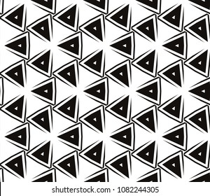 Decorative seamless black geometric pattern. Vector illustration.