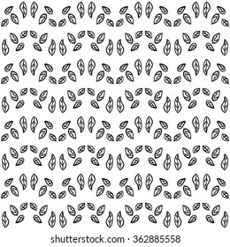 Decorative seamless black and white pattern with leaves. Endless stylish texture. Template for design textile, backgrounds, wrappers, package