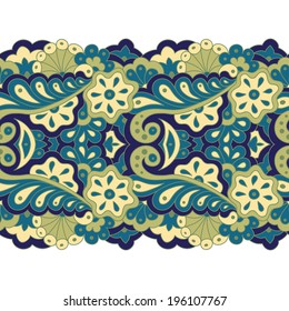 Decorative seamless border. Multicolor pattern. Vector illustration.