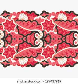 Decorative seamless border. Multicolor pattern. Vector illustration.