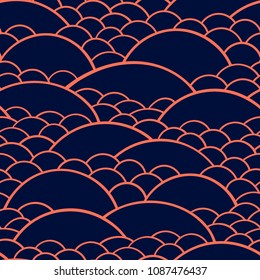 Decorative seamless border pattern. Vector illustration with abstract waves or dunes. Geometric ornament.