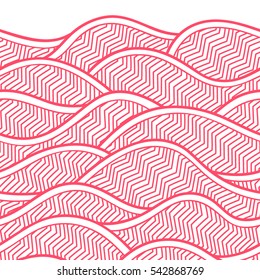 Decorative seamless border pattern. Vector illustration with abstract waves or dunes. Geometric ornament.