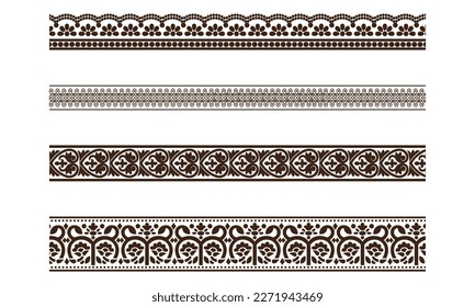 Decorative seamless borders design set