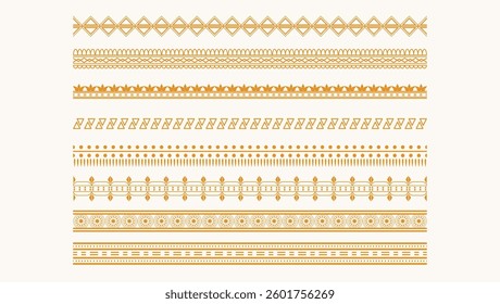 Decorative seamless borders vintage design elements set