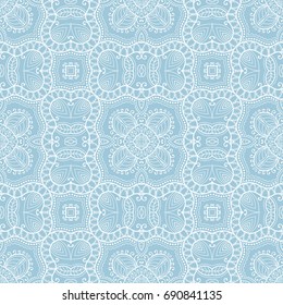Decorative seamless doodle pattern. Hand drawn seamless line background. Stylish endless geometric lace texture. Tribal ethnic arabic, indian, turkish ornament. Bandanna shawl, scarf fabric print