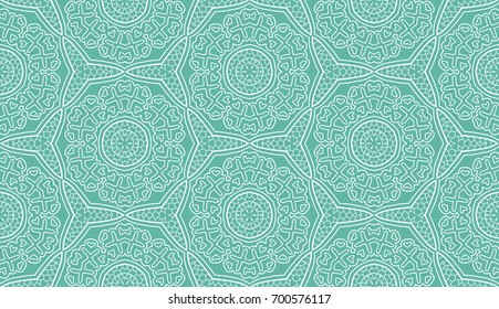 Decorative seamless doodle pattern. Hand drawn seamless line background. Stylish endless geometric lace texture. Tribal ethnic arabic, indian, turkish ornament. Bandanna shawl, scarf fabric print