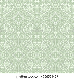 Decorative seamless doodle pattern. Hand drawn line background. Stylish endless geometric lace texture. Tribal ethnic arabic, indian, turkish ornament. Bandanna shawl, scarf fabric print