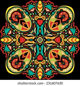Decorative seamless ethnic pattern. Floral pattern. Mexican style.