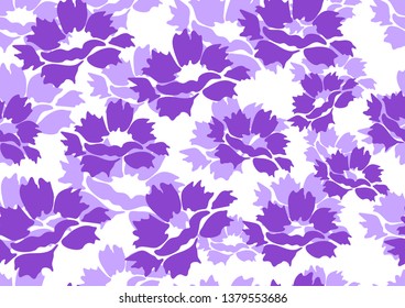 Decorative seamless floral background with simple peony flowers on a white background. Romantic design for natural cosmetics, perfumes, women's goods, salons, spa. Textile design fabric.