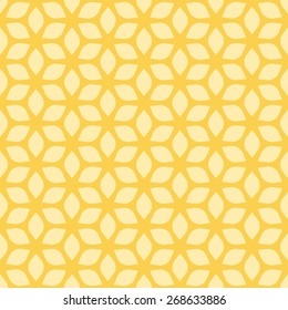 Decorative Seamless Floral Geometric Yellow Pattern Background